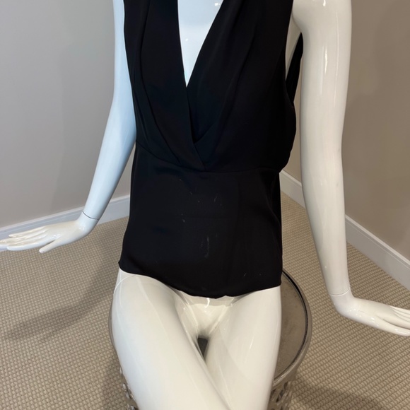 Nicole Miller Studio NEW NWT black holiday blouse top shirt size L ( 10 12 ) - Picture 5 of 6